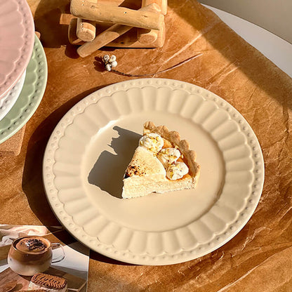 Lighteme Embossed Simple Ceramic Dinner Plate