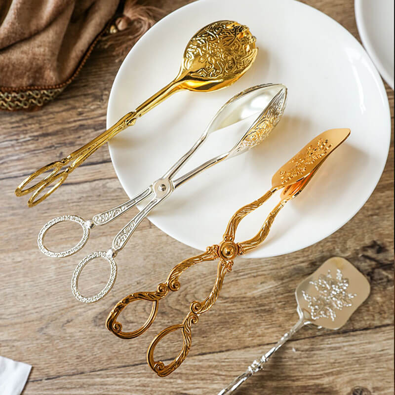 Lighteme Embossed Stainless Steel Baking Cake Tongs