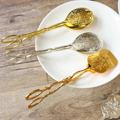 Lighteme Embossed Stainless Steel Baking Cake Tongs