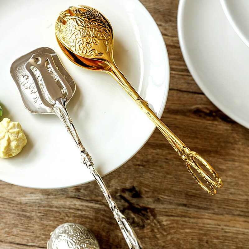 Lighteme Embossed Stainless Steel Baking Cake Tongs