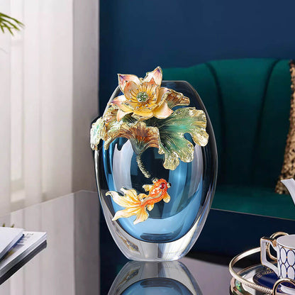 Vase en verre coloré émaillé Lighteme
