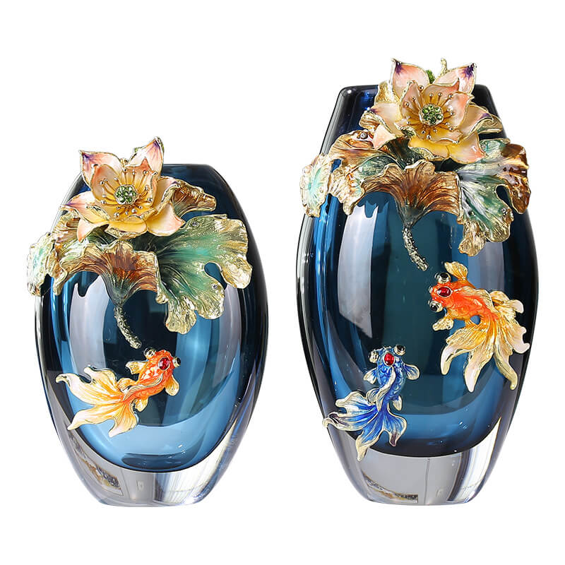 Vase en verre coloré émaillé Lighteme