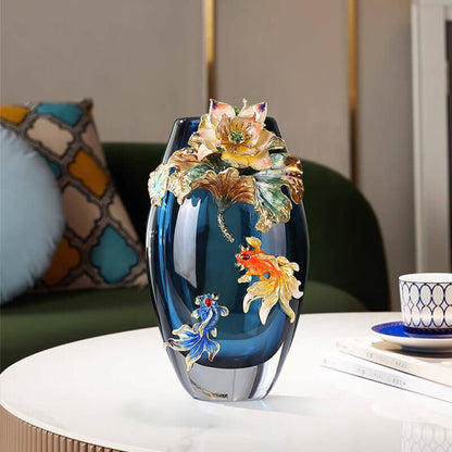 Vase en verre coloré émaillé Lighteme