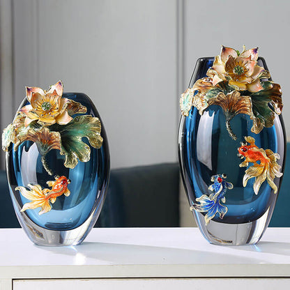 Vase en verre coloré émaillé Lighteme
