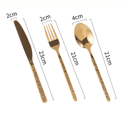 Lighteme Exquisite Embossed Flatware 3Pcs Set