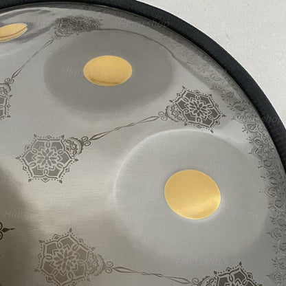Royal Garden Custom F3 Dorian Scale Handmade 22 Inch 9+2 Notes Stainless Steel / Nitride Steel Mandala pattern Handpan Drum
