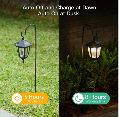Lighteme Solar Hanging Lights Dual Use Shepherd Hook Lights Outdoor, 4 Pack