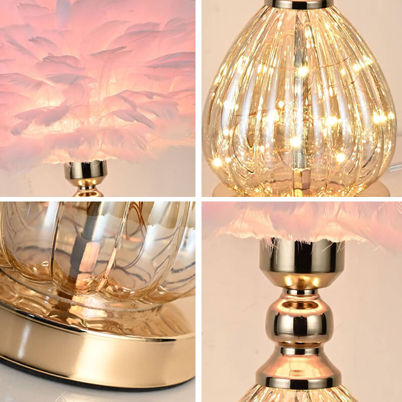 Lighteme Feather Glass Table Lamp
