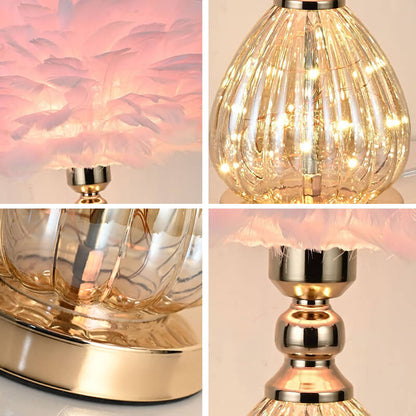 Lighteme Feather Glass Table Lamp