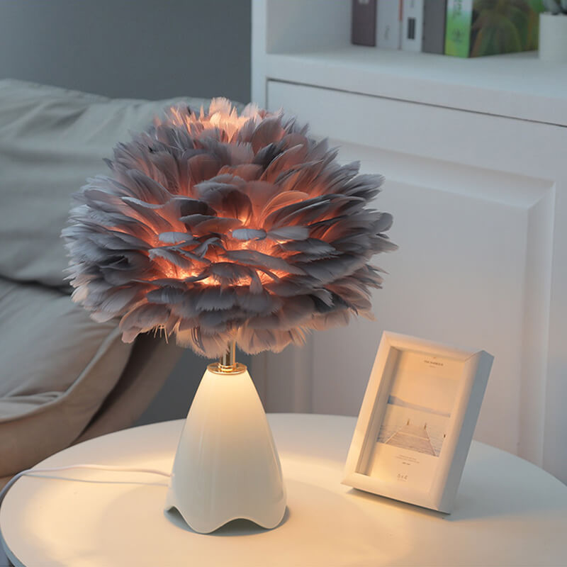 Lighteme Feather Glass Table Lamp