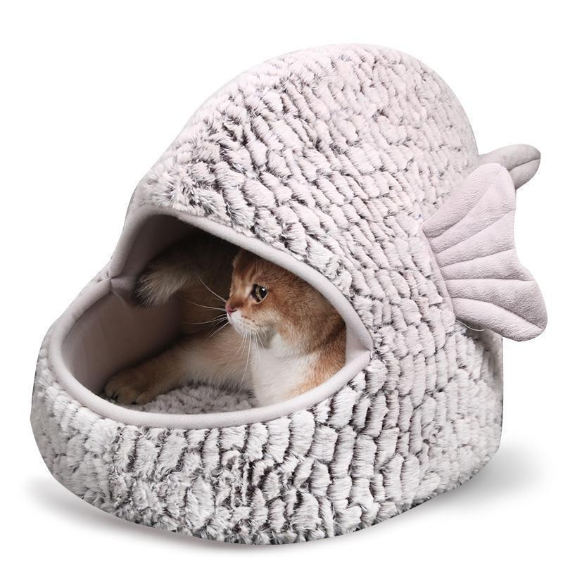 Maison pour chat Lighteme en forme de poisson (2 tailles)