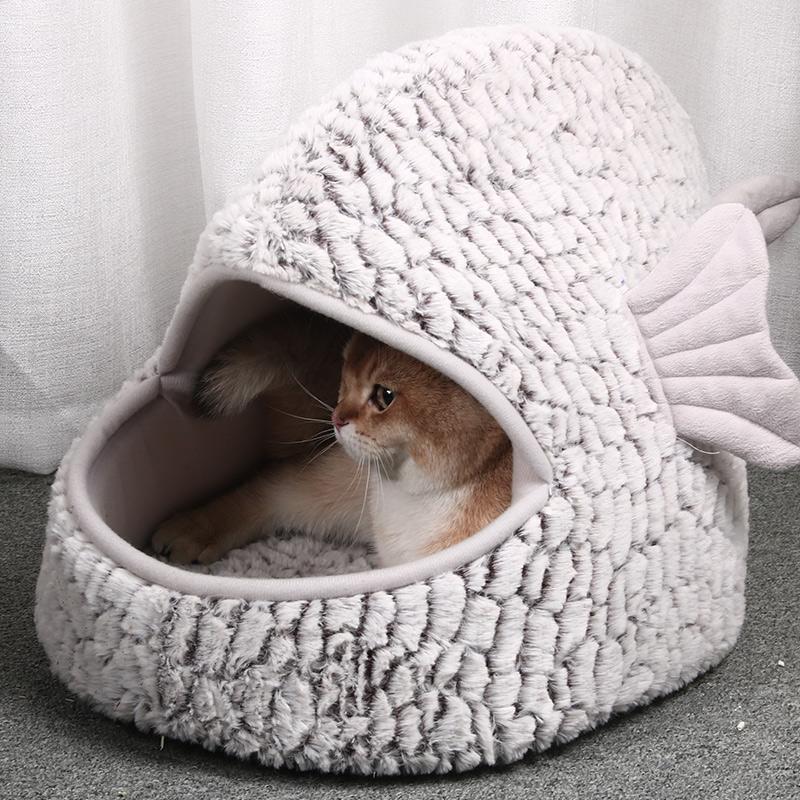 Maison pour chat Lighteme en forme de poisson (2 tailles)
