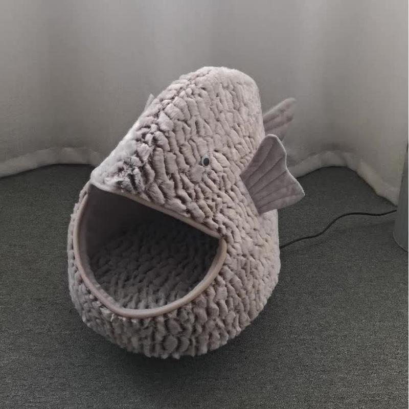 Maison pour chat Lighteme en forme de poisson (2 tailles)