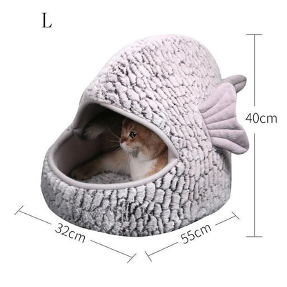 Maison pour chat Lighteme en forme de poisson (2 tailles)