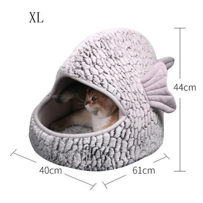 Maison pour chat Lighteme en forme de poisson (2 tailles)