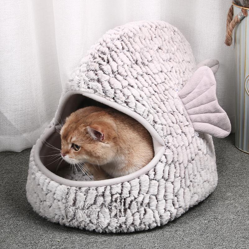 Maison pour chat Lighteme en forme de poisson (2 tailles)