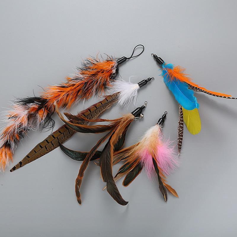 Lighteme Fishing Pole Feathers Cat Teaser Toy Set