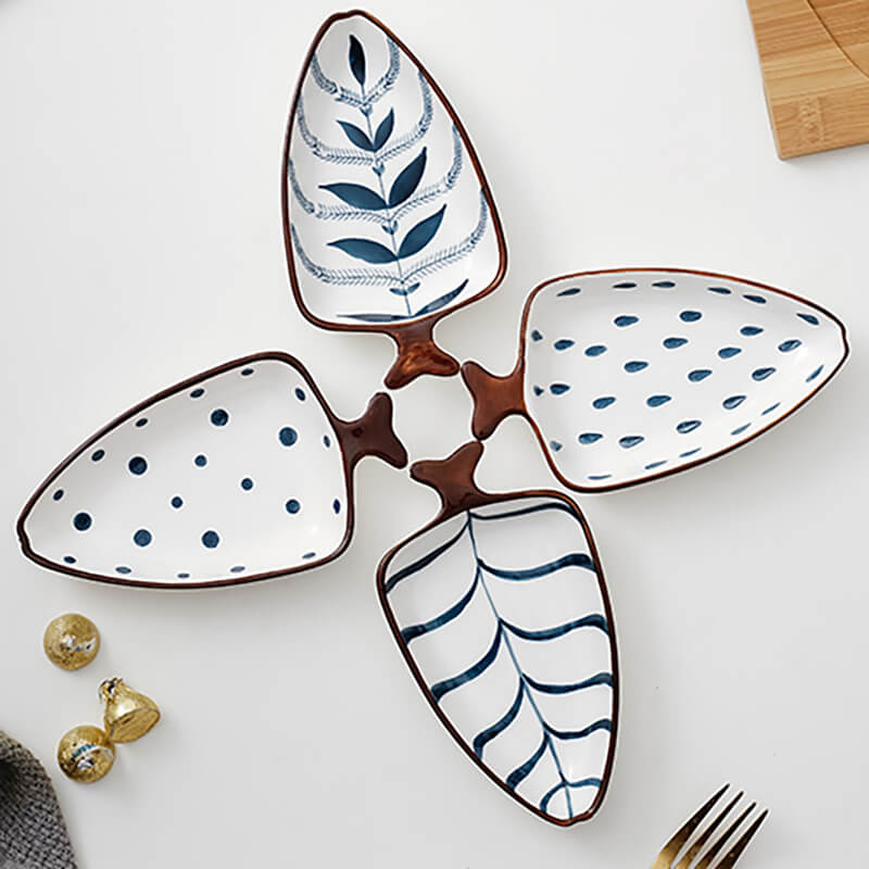 Lighteme Fishtail Ceramic Snack Plate Set