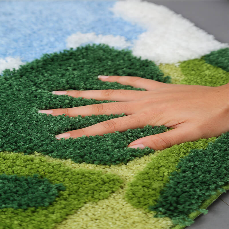 Lighteme Flocked Moss Bathroom Rug