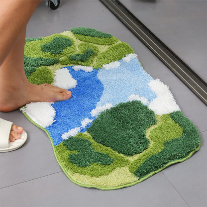 Lighteme Flocked Moss Bathroom Rug