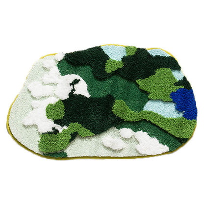 Lighteme Flocked Moss Bathroom Rug