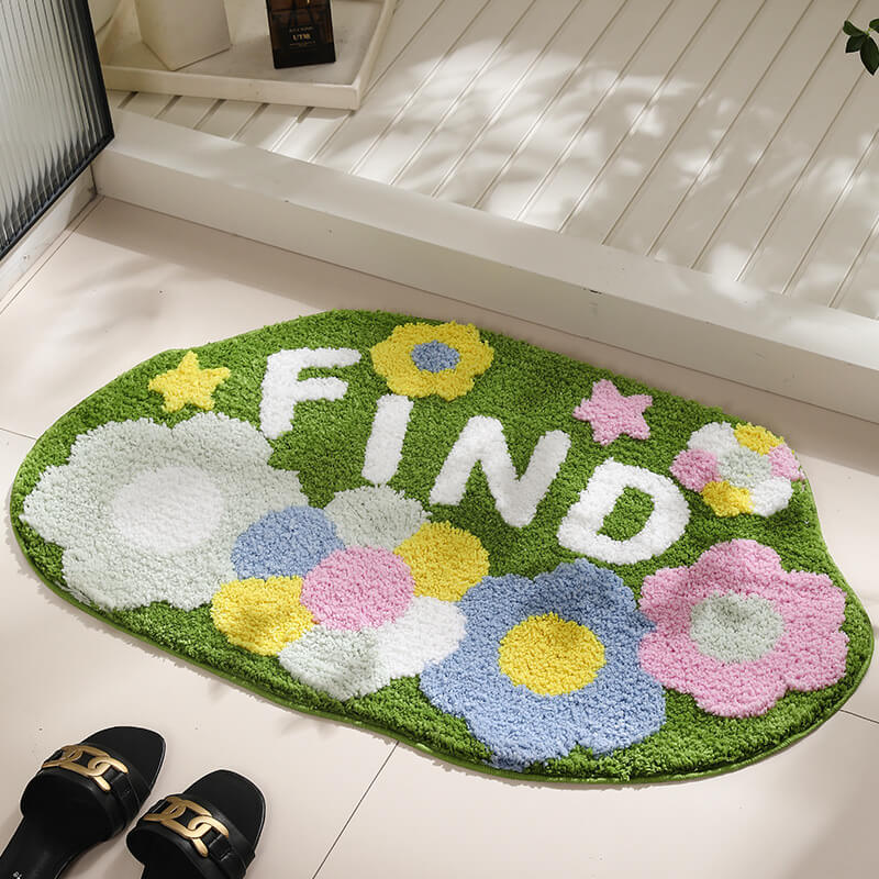 Lighteme Flocked Moss Bathroom Rug