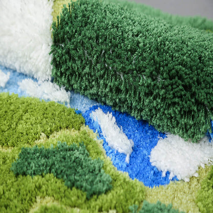 Lighteme Flocked Moss Bathroom Rug