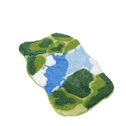 Lighteme Flocked Moss Bathroom Rug