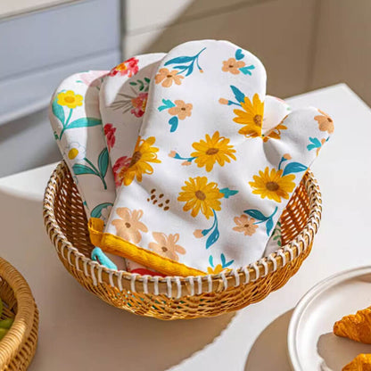 Gants de cuisson anti-brûlure à imprimé floral Lighteme