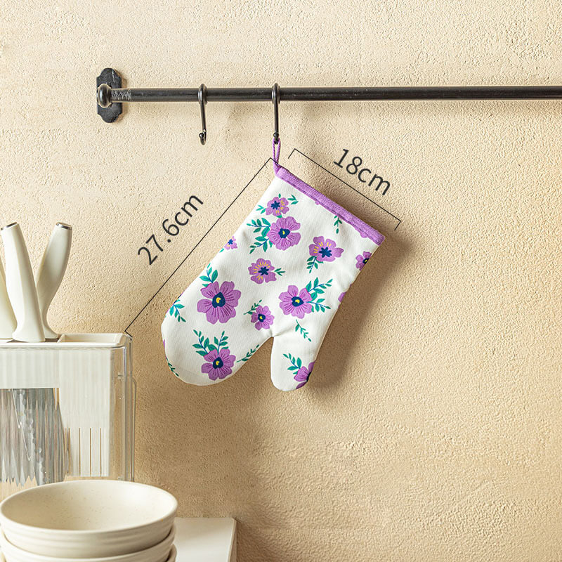 Gants de cuisson anti-brûlure à imprimé floral Lighteme