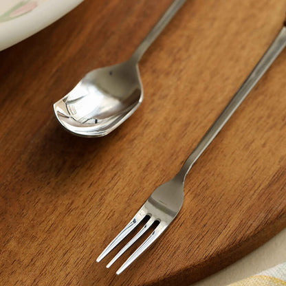 Lighteme Floral Ceramic Handled Dessert Spoon & Fork