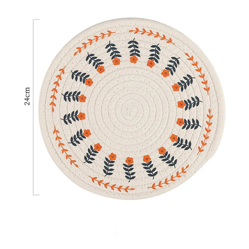 Lighteme Floral Cotton Linen Woven Placemat