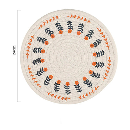 Lighteme Floral Cotton Linen Woven Placemat