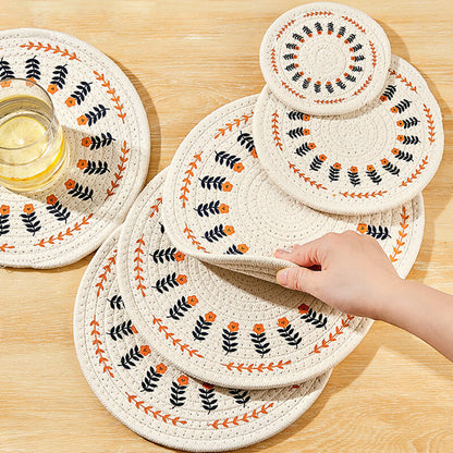Lighteme Floral Cotton Linen Woven Placemat