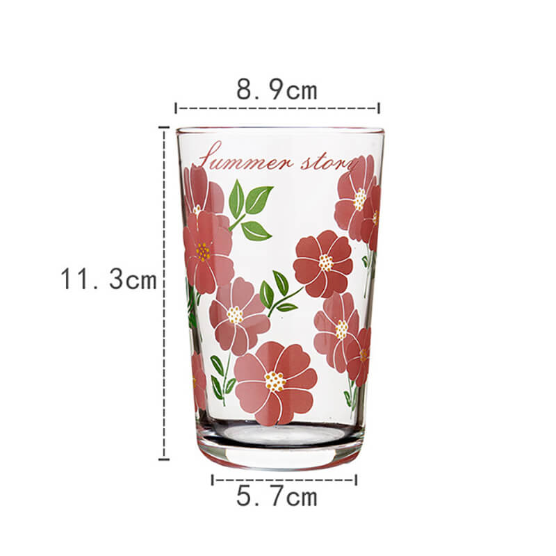 Lighteme Floral Print Glass Cup