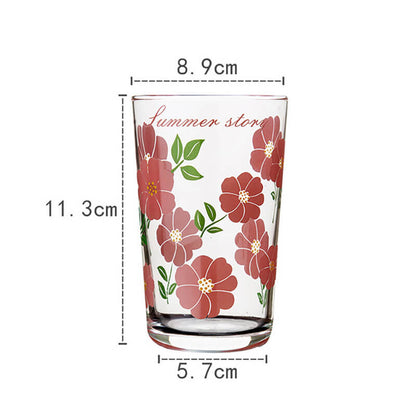 Lighteme Floral Print Glass Cup