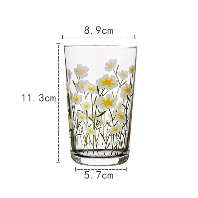 Lighteme Floral Print Glass Cup