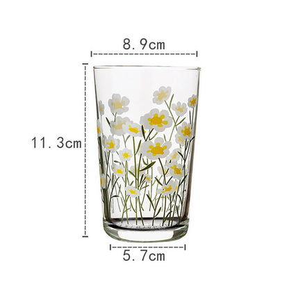 Lighteme Floral Print Glass Cup