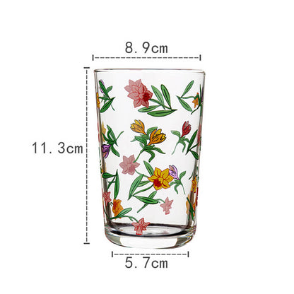 Lighteme Floral Print Glass Cup