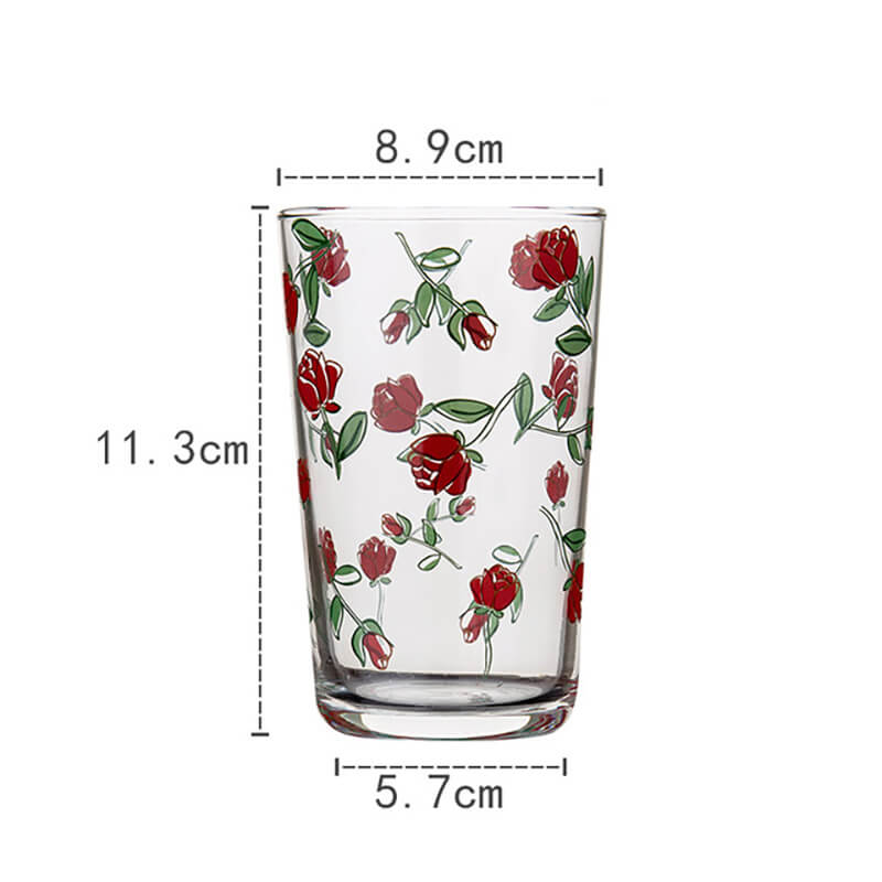 Lighteme Floral Print Glass Cup
