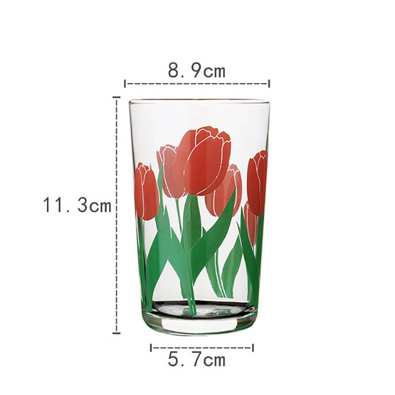 Lighteme Floral Print Glass Cup