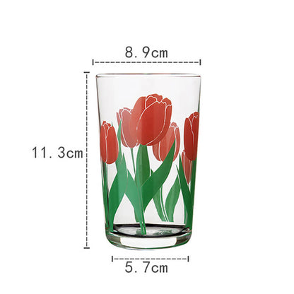 Lighteme Floral Print Glass Cup