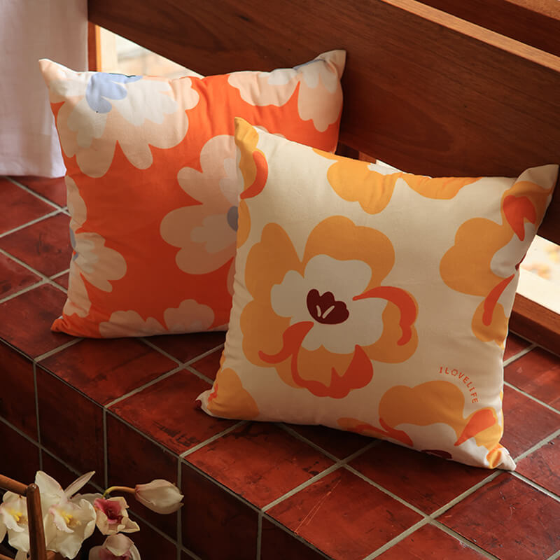Lighteme Flower Pattern Throw Pillow Cover