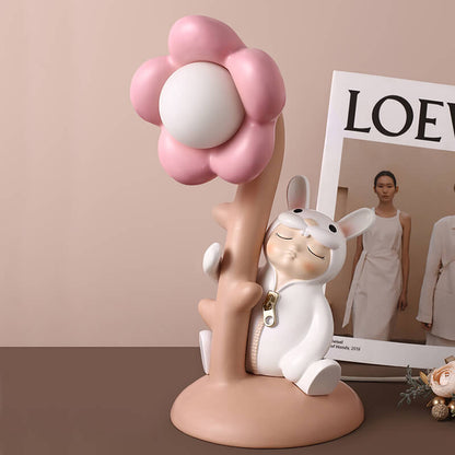 Lampe de table en résine Lighteme Flower Rabbit
