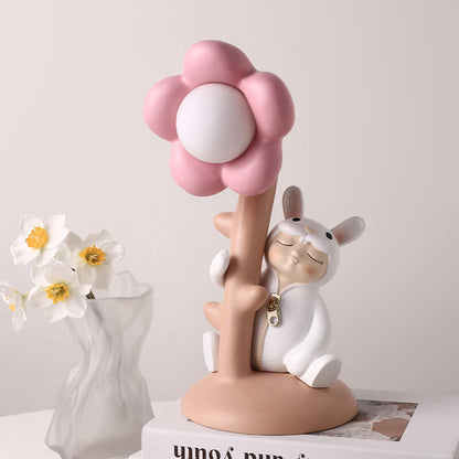 Lampe de table en résine Lighteme Flower Rabbit