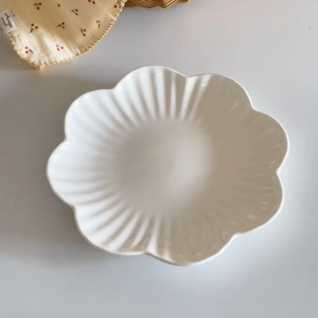 Assiette à dîner en céramique en forme de fleur Lighteme 