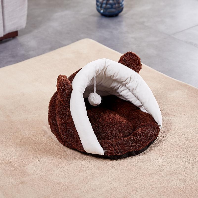 Lighteme Fluffy Pompom Slipper Shape Dog/Cat  Bed (4 colors & 2 sizes)