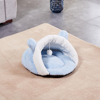 Lighteme Fluffy Pompom Slipper Shape Dog/Cat  Bed (4 colors & 2 sizes)