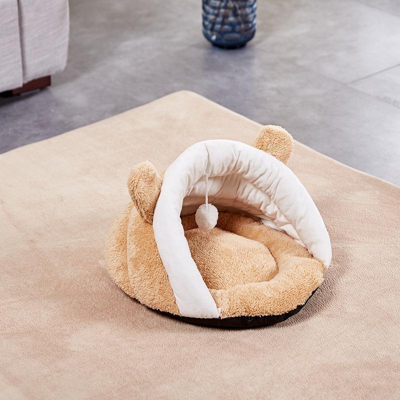 Lighteme Fluffy Pompom Slipper Shape Dog/Cat  Bed (4 colors & 2 sizes)