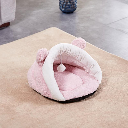 Lighteme Fluffy Pompom Slipper Shape Dog/Cat  Bed (4 colors & 2 sizes)